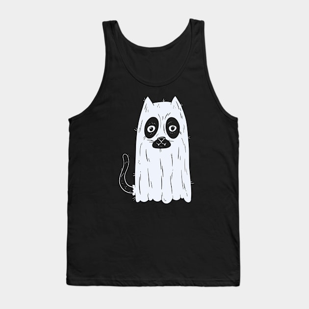 Cat Ghost Tank Top by NamelessPC